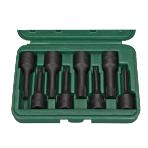 طقم لقم 2/1" الن نجمة اسود 8 ق من T30 الى T70 46014-8